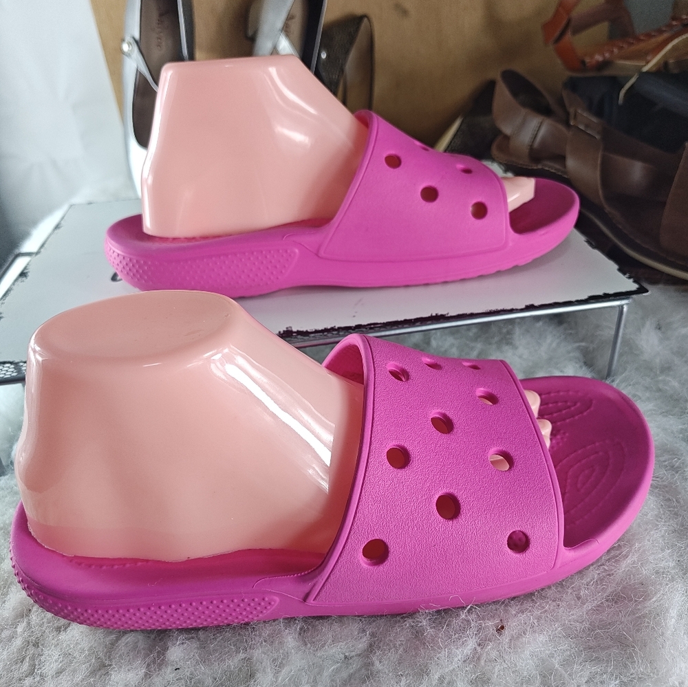 Crocs Classic Slides Men's Size 8 Women’s Size 10 Taffy Pink Unisex - Picture 3 of 11